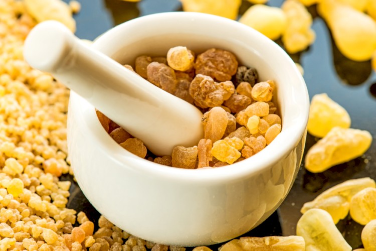 Boswellia In Mortar Pestle