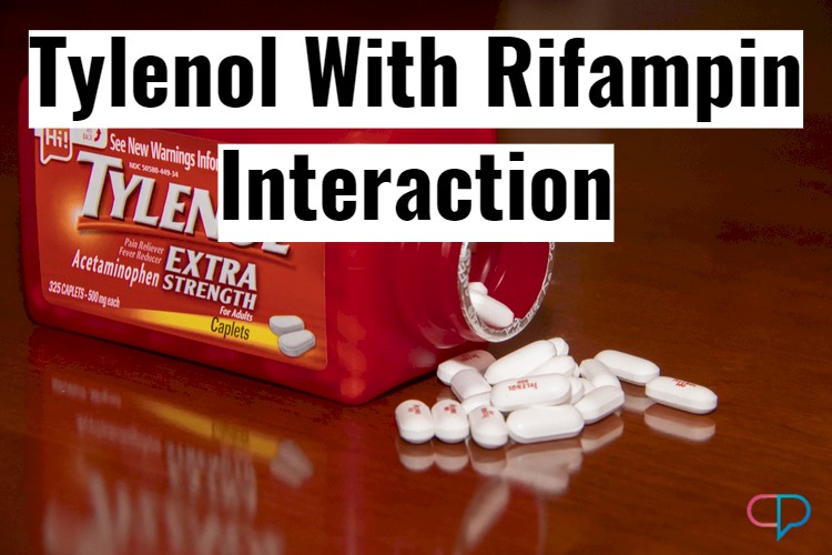 Tylenol Bottle Pouring Out With Text - Tylenol With Rifampin