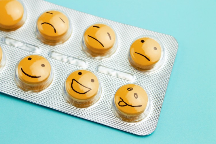 Antidepressant pill faces