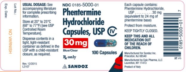 Sandoz Phentermine Label